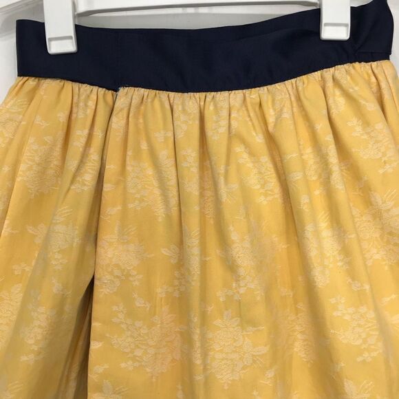 Molly B Blue Cream Yellow Reversible 2 Skirts in 1 Tie Waist Mini Wrap Skirt - Picture 11 of 16